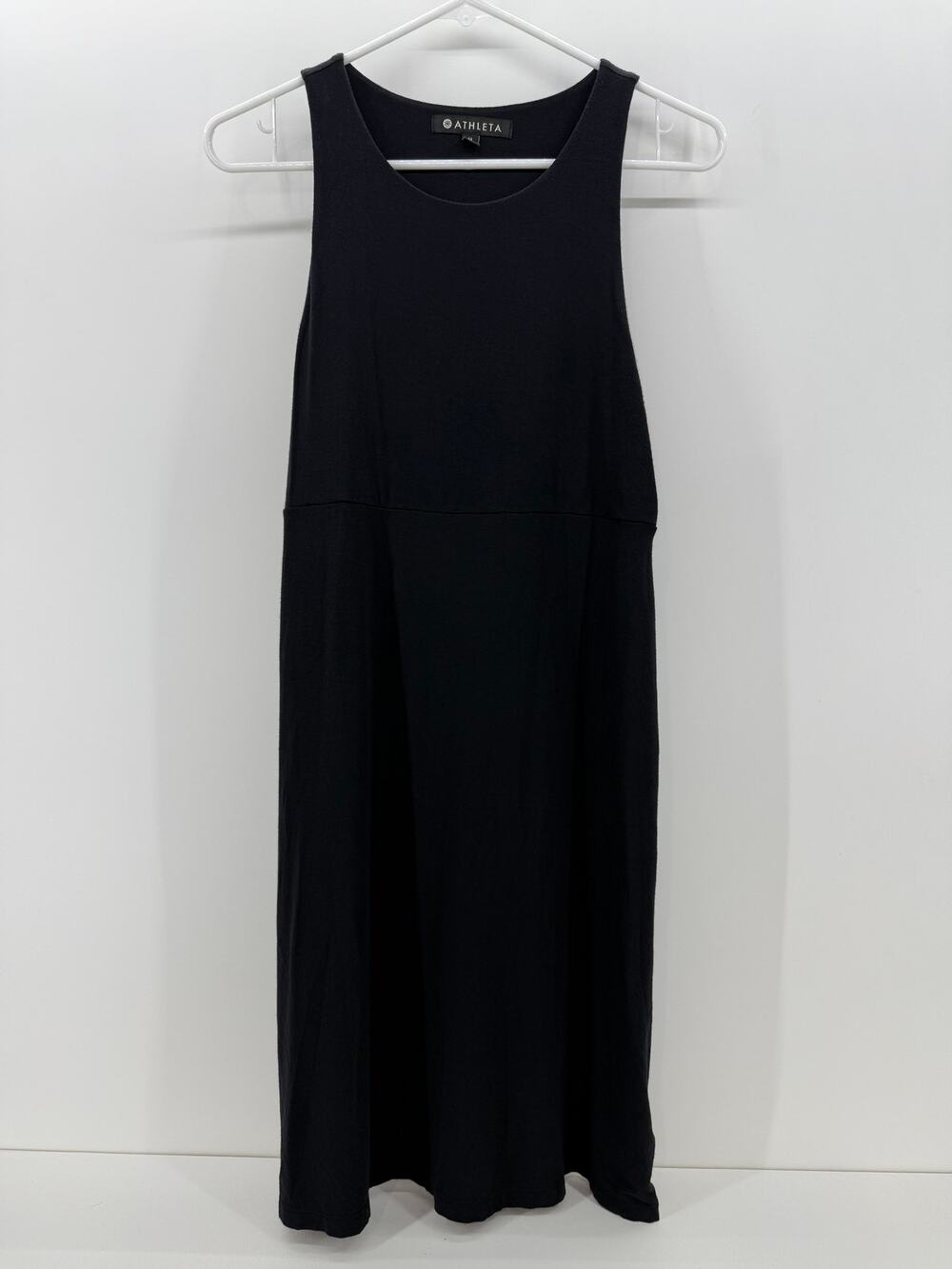 Athleta High Neck Solid Dress Black Casual Soft Size Medium